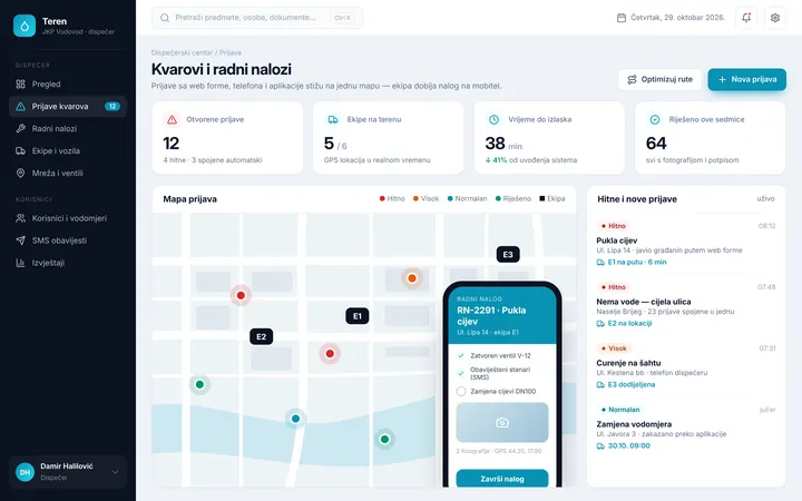 App concept: Fault reports and work orders